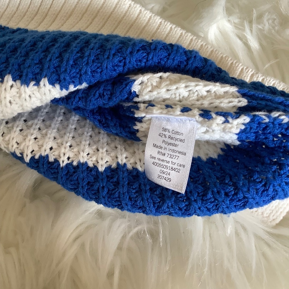 Sonoma Goods For Life Womens 3X Blue White Striped Knit Button Front Cardigan - Picture 4 of 12